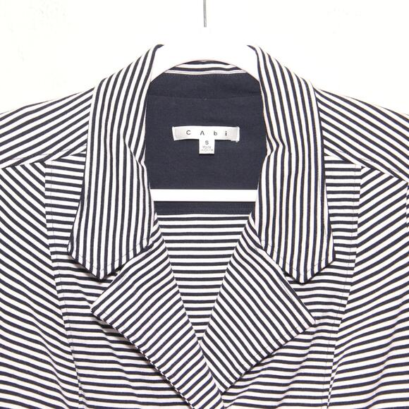 CABi Style# 823 Striped Knit Blazer Jacket Size Small Nautical Double Breasted - Picture 3 of 9